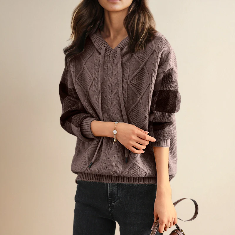 Autumn Glow - JACQUARD HOODED SWEATER