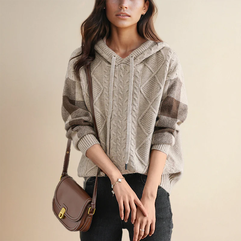 Autumn Glow - JACQUARD HOODED SWEATER
